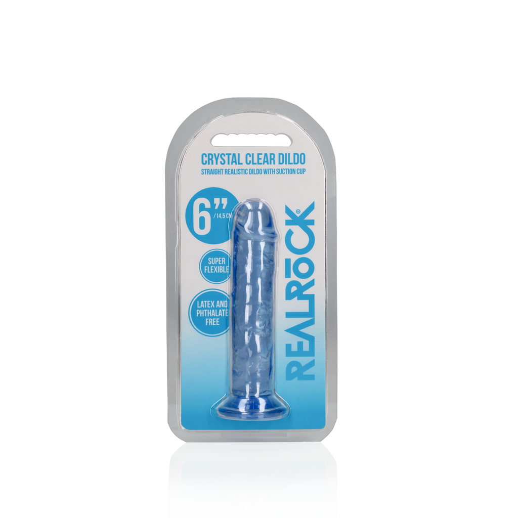 RealRock Straight Realistic Dildo with Suction Cup 14,5 cm · realistické dildo s přísavkou · modrá