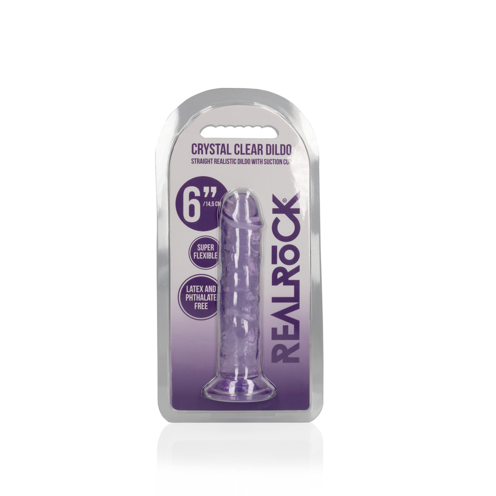 RealRock Straight Realistic Dildo with Suction Cup 14,5 cm · realistické dildo s přísavkou · fialová