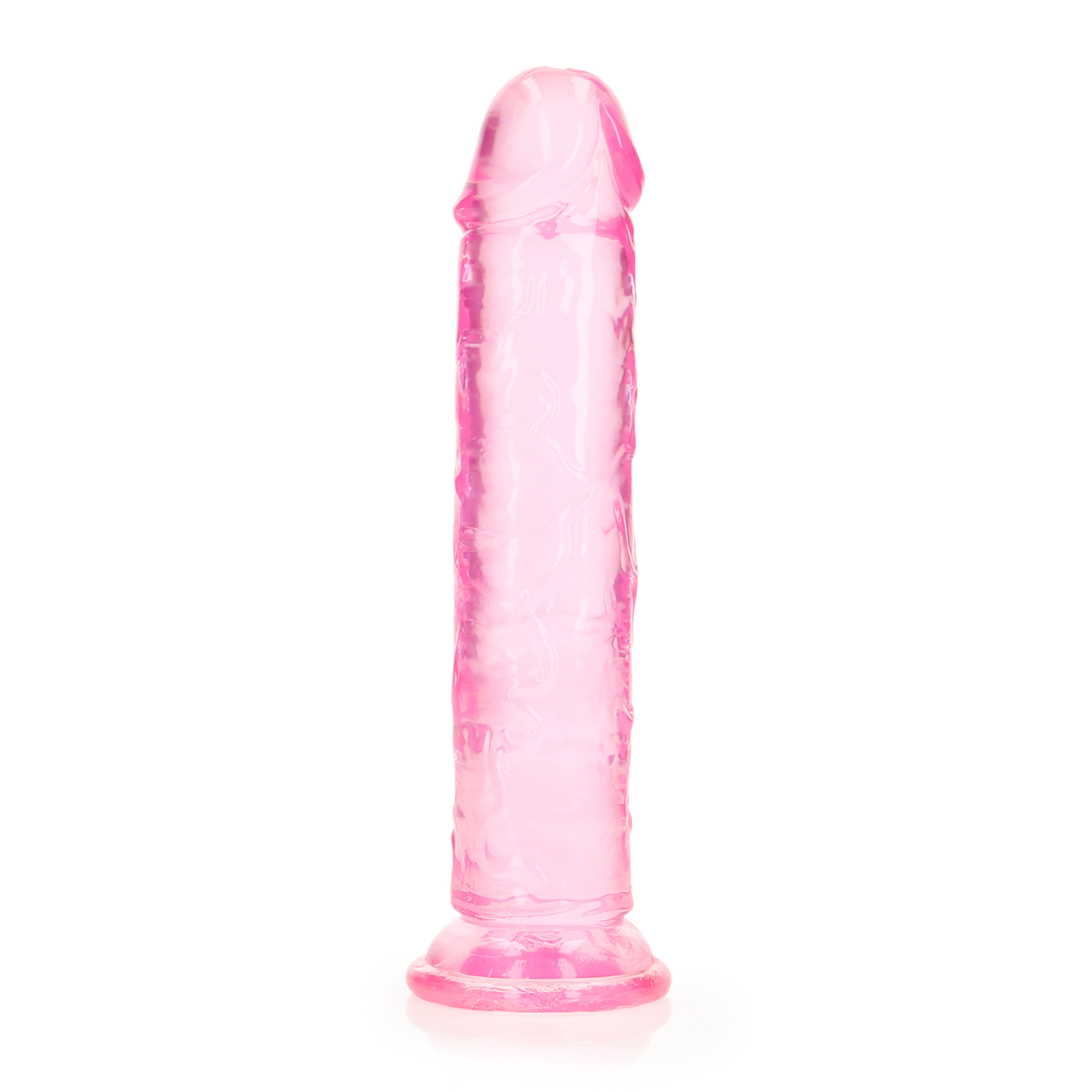 RealRock Straight Realistic Dildo with Suction Cup · průhledné dildo s přísavkou, 18 cm