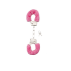 Shots Furry Handcuffs · plyšová pouta na zápěstí · růžová