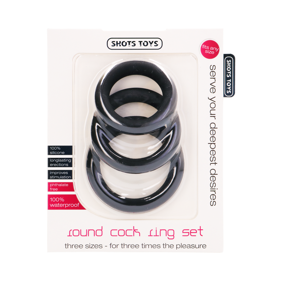 ShotsToys Round Cockring Set · sada kulatých erekčních kroužků (3 ks)