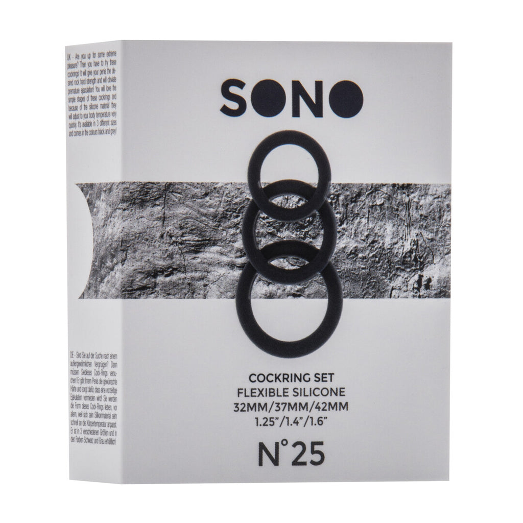 Sono No.25 Cockring Set · sada tří erekčních kroužků, černá