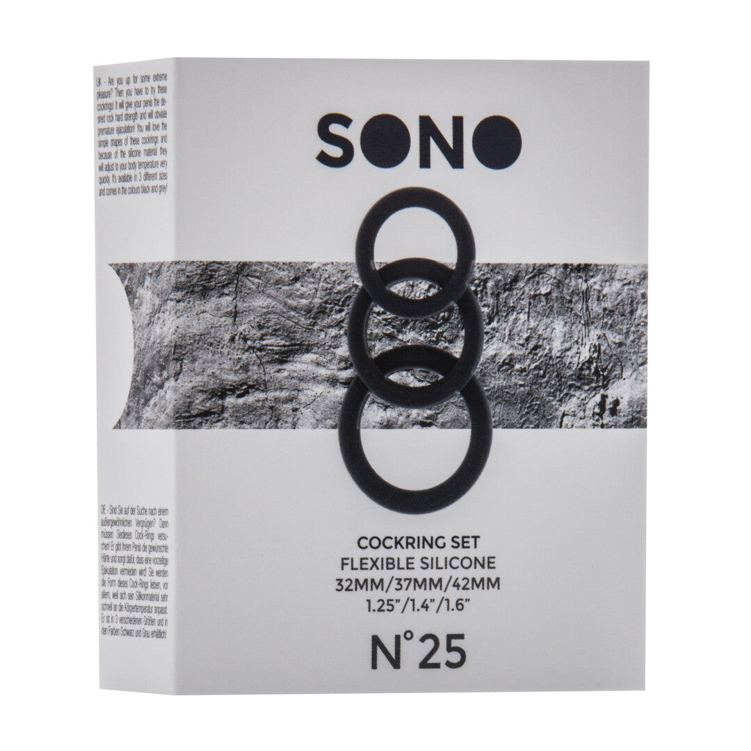 Sono No.25 Cockring Set · sada tří erekčních kroužků, černá