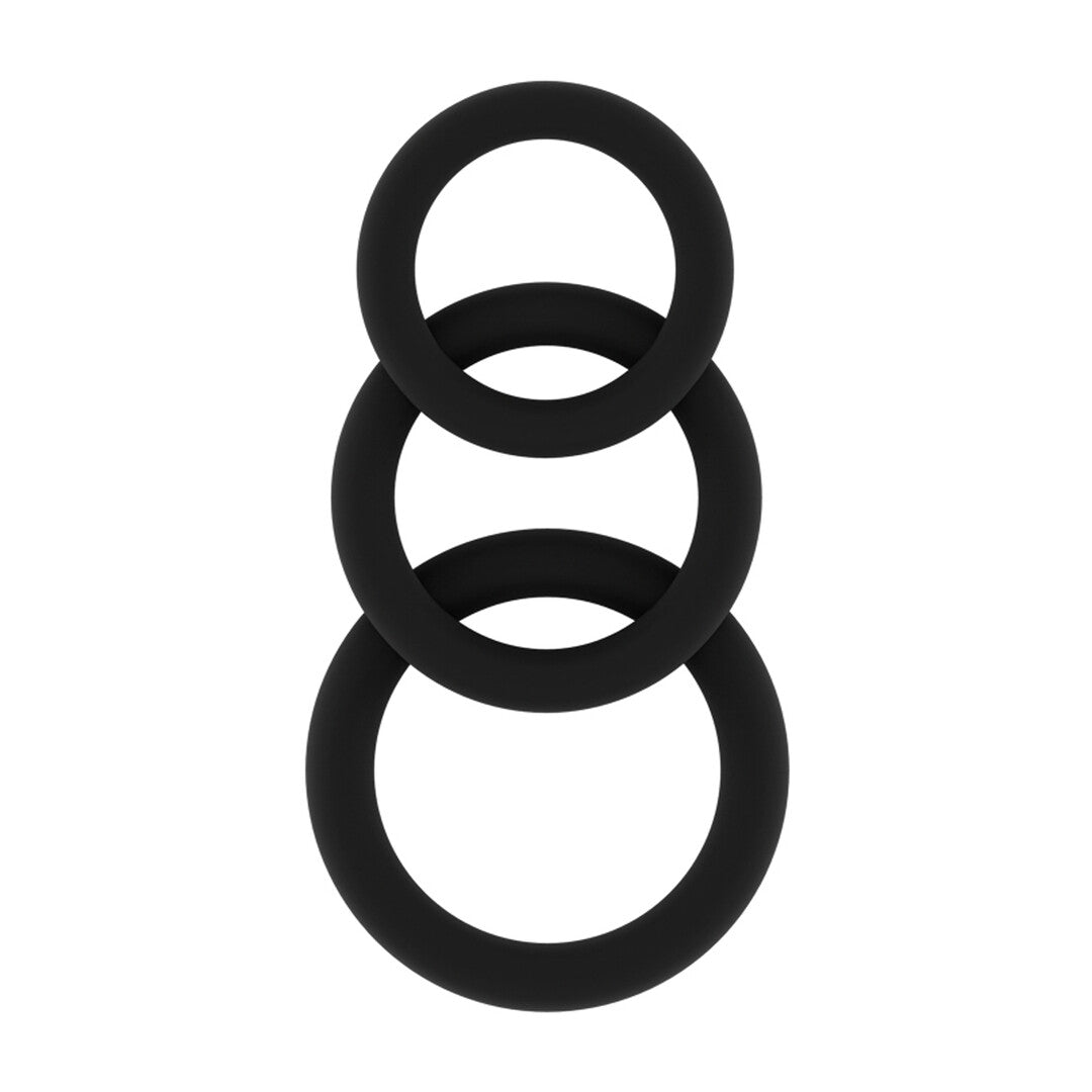 Sono No.25 Cockring Set · sada tří erekčních kroužků, černá