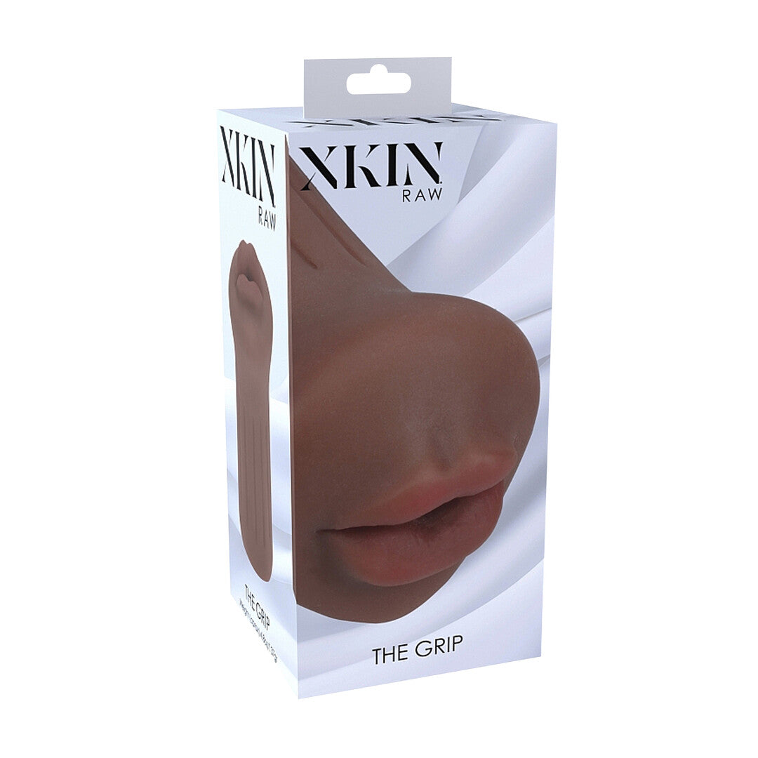 XKIN Raw The Grip · malý masturbátor z TPE · hnědá