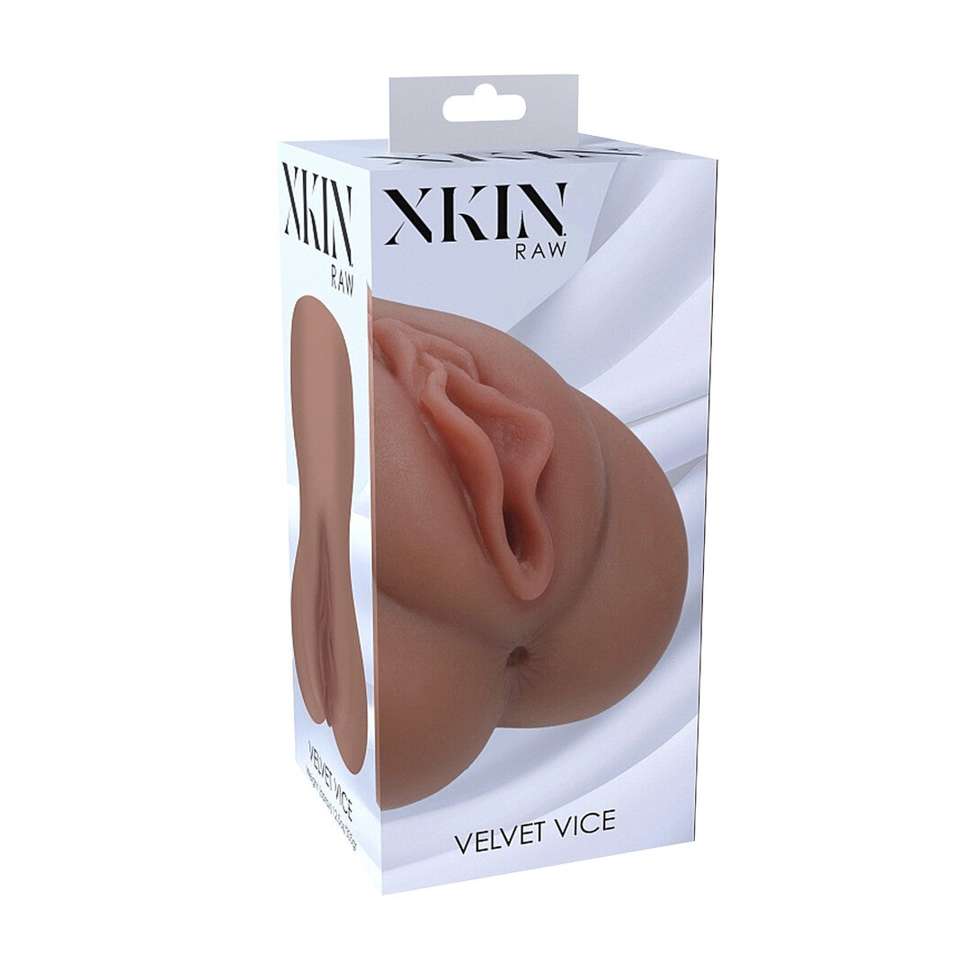 XKIN Raw Velvet Vice · masturbátor vagíny · hnědá