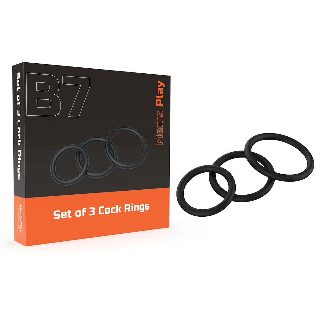 EroSpace Men's Play B7 sada 3 tenkých erekčních kroužků