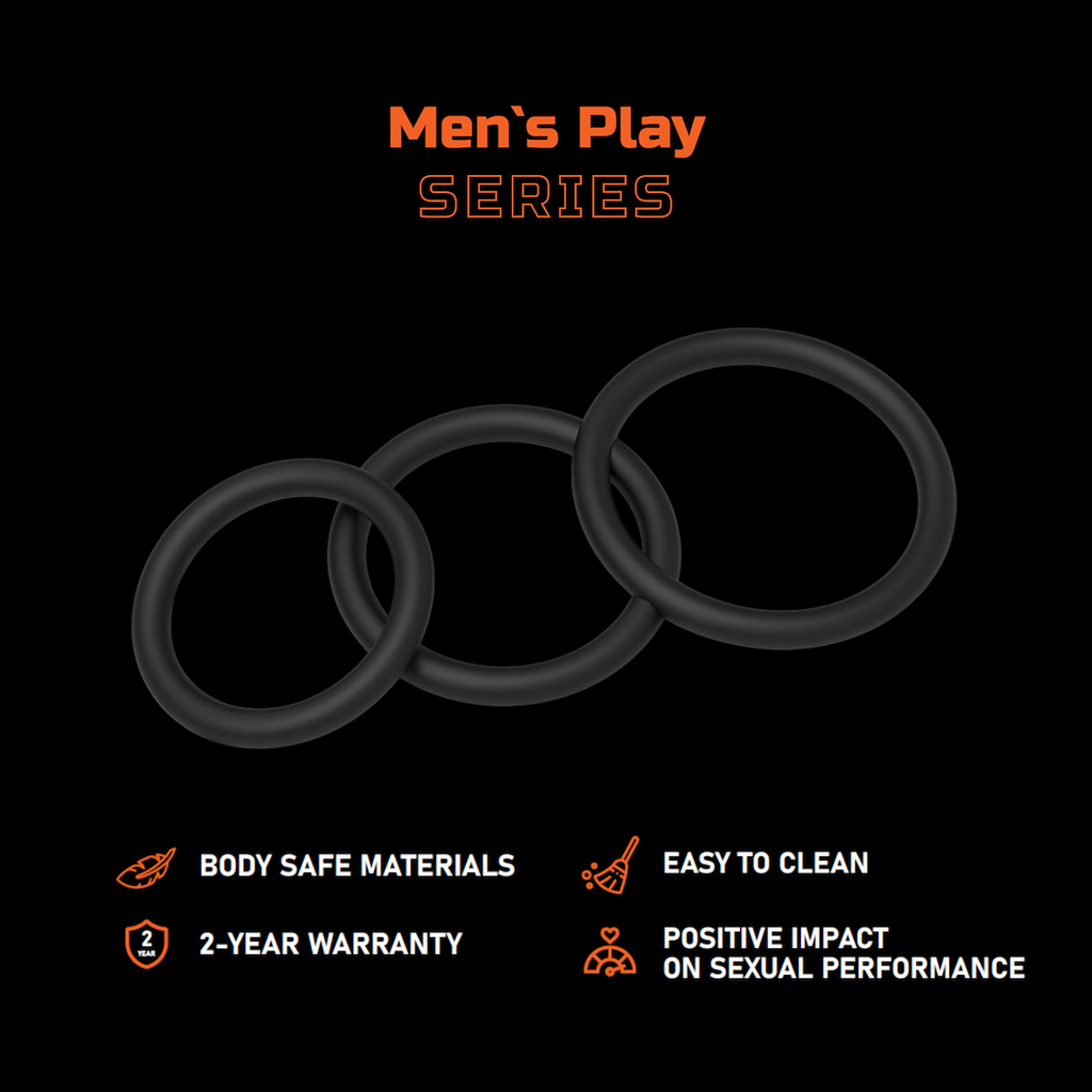 EroSpace Men's Play B7 sada 3 tenkých erekčních kroužků