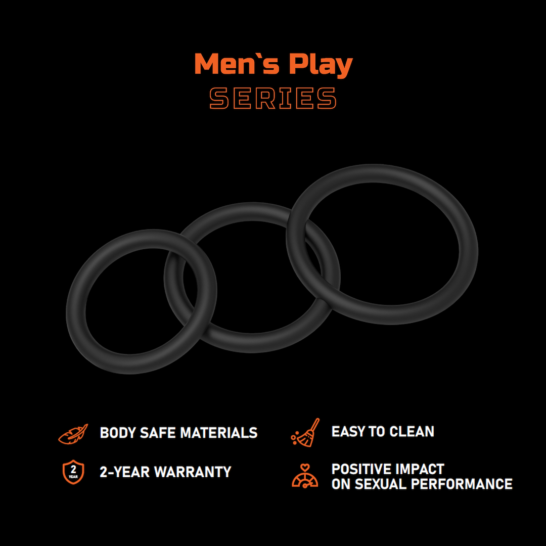 EroSpace Men's Play B7 sada 3 tenkých erekčních kroužků