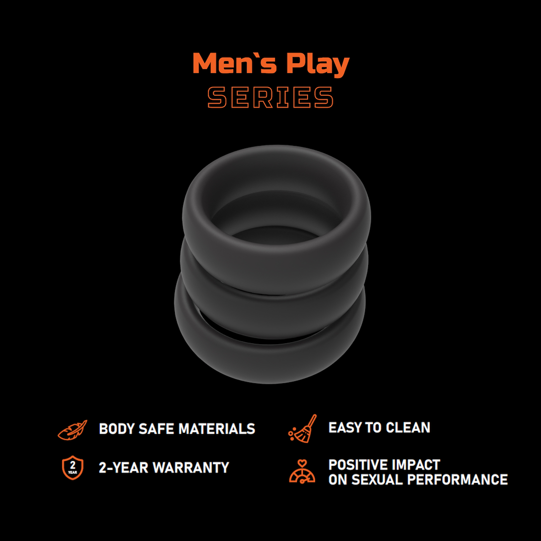 EroSpace Men's Play B9 sada 3 masivních erekčních kroužků