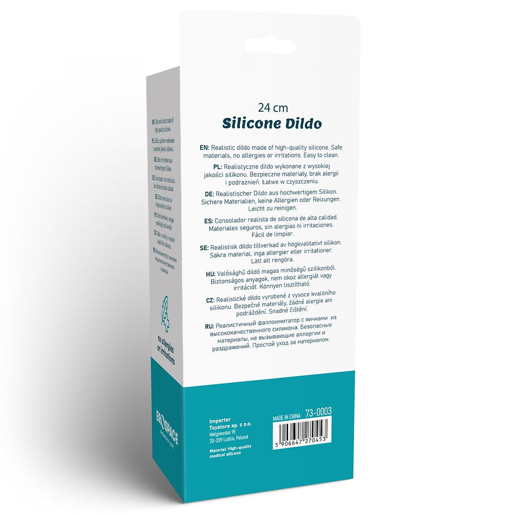 EroSpace Natural Play D3 realistické silikonové dildo, 24 cm
