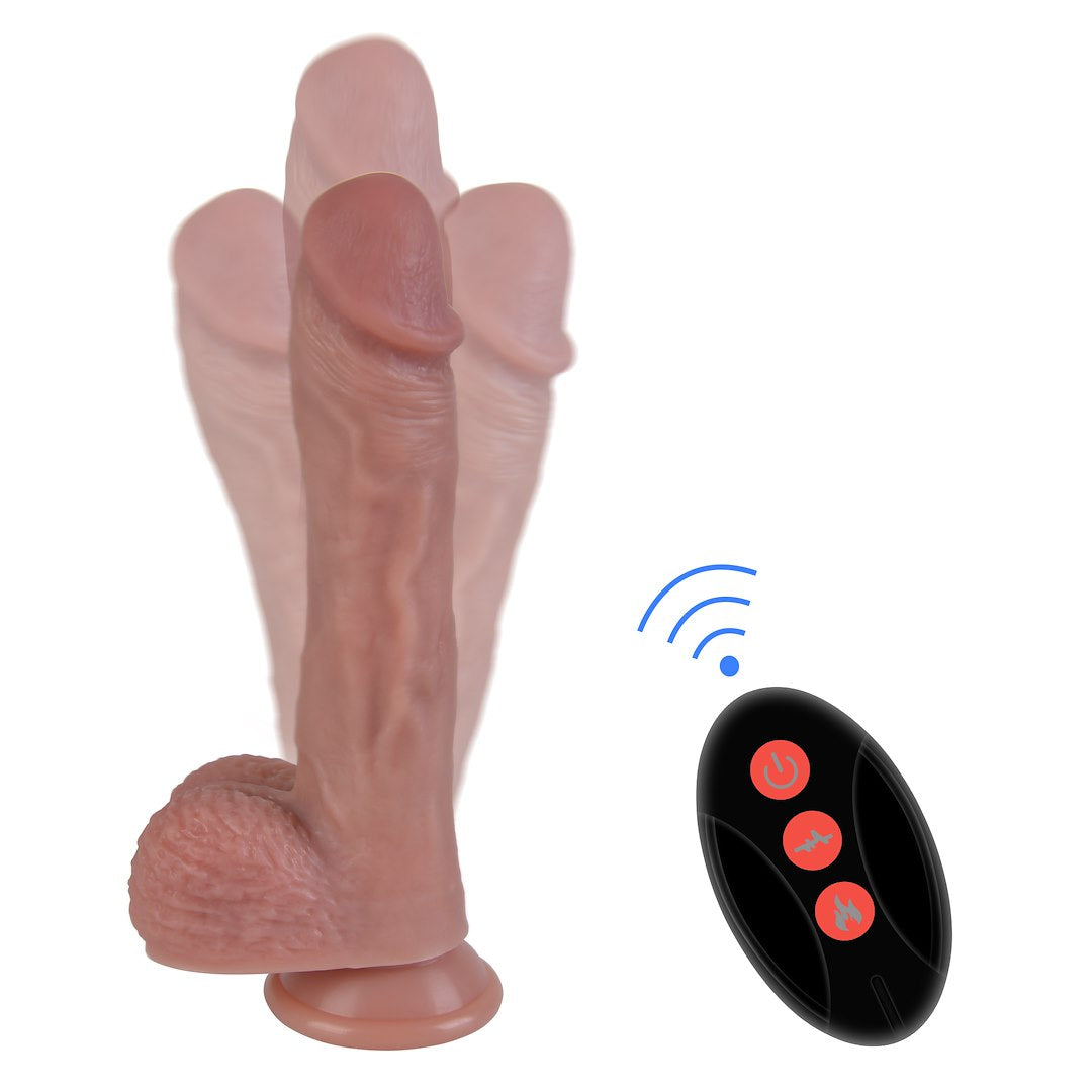 EroSpace Natural Play D6 přirážecí dildo s rotací a ohřevem, 22 cm