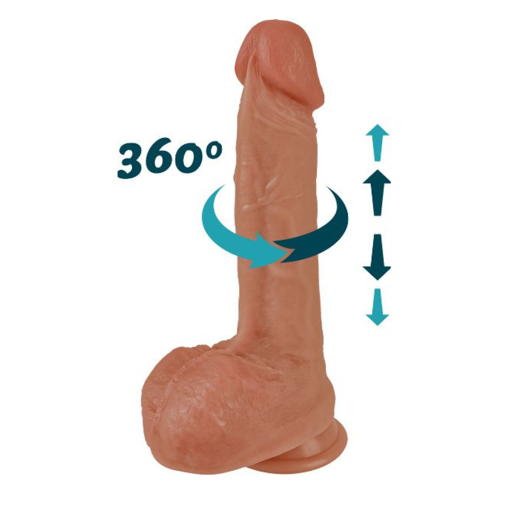 EroSpace Natural Play D6 přirážecí dildo s rotací a ohřevem, 22 cm