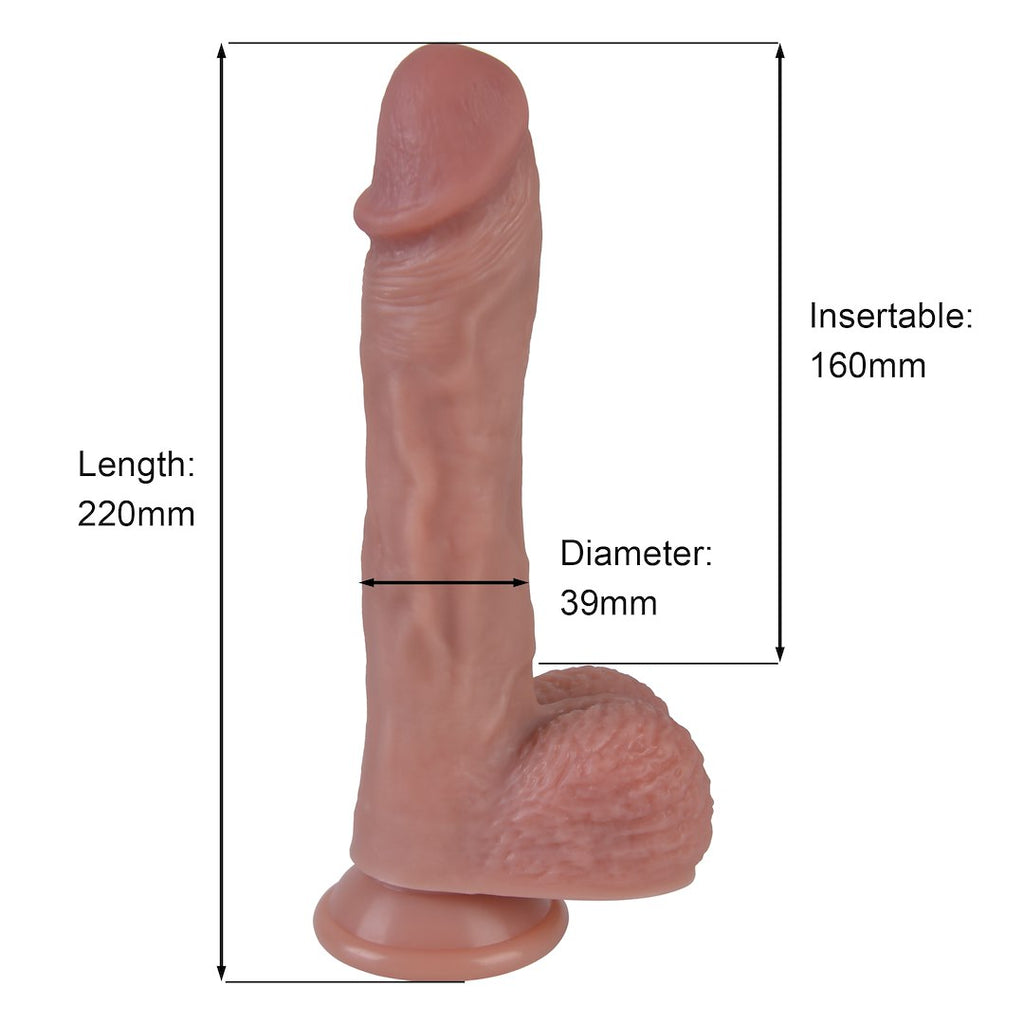EroSpace Natural Play D6 přirážecí dildo s rotací a ohřevem, 22 cm