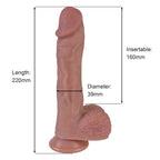 EroSpace Natural Play D6 přirážecí dildo s rotací a ohřevem, 22 cm