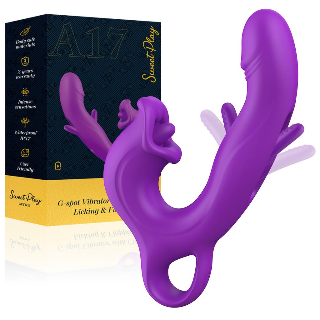 EroSpace Sweet Play A17 vibrátor na bod G s pohyblivými rty a jazýčkem