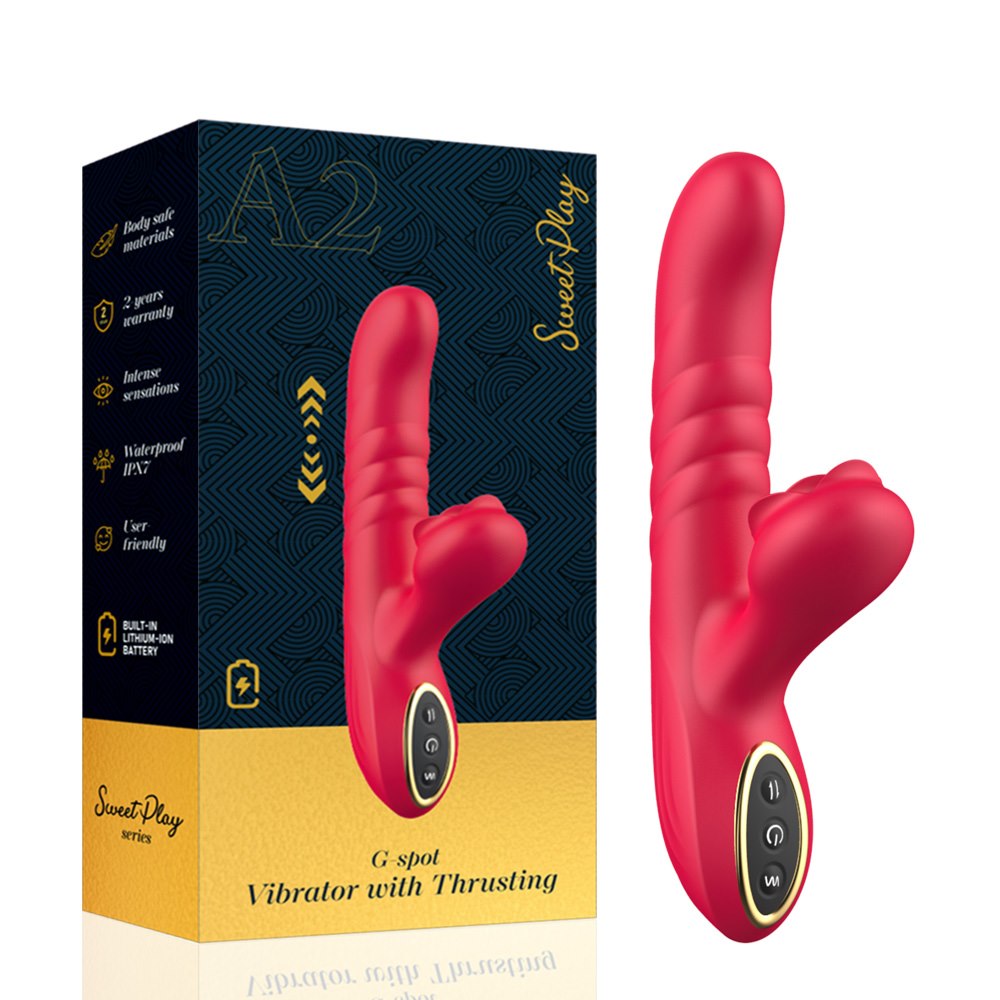 EroSpace Sweet Play A2 rabbit vibrátor s přirážením a růžičkou