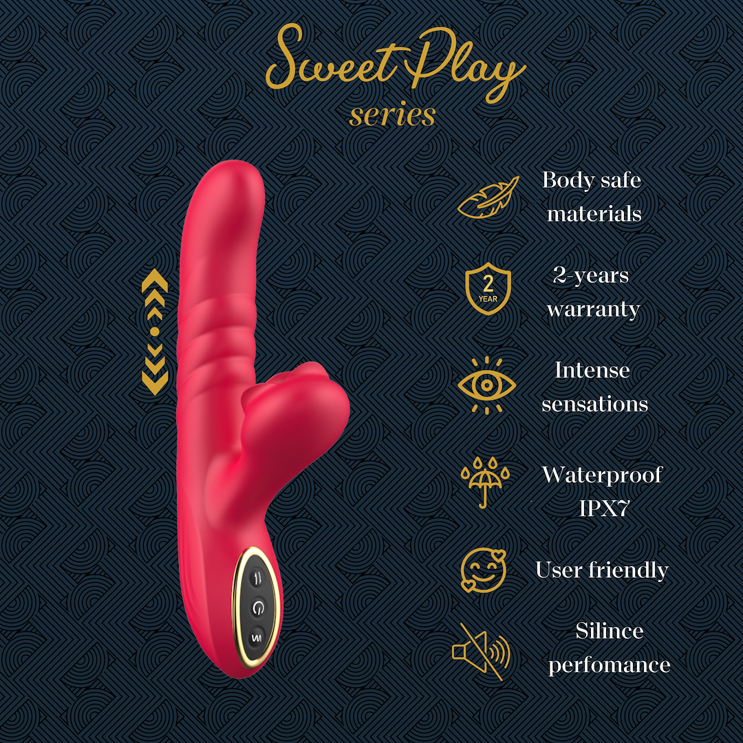 EroSpace Sweet Play A2 rabbit vibrátor s přirážením a růžičkou