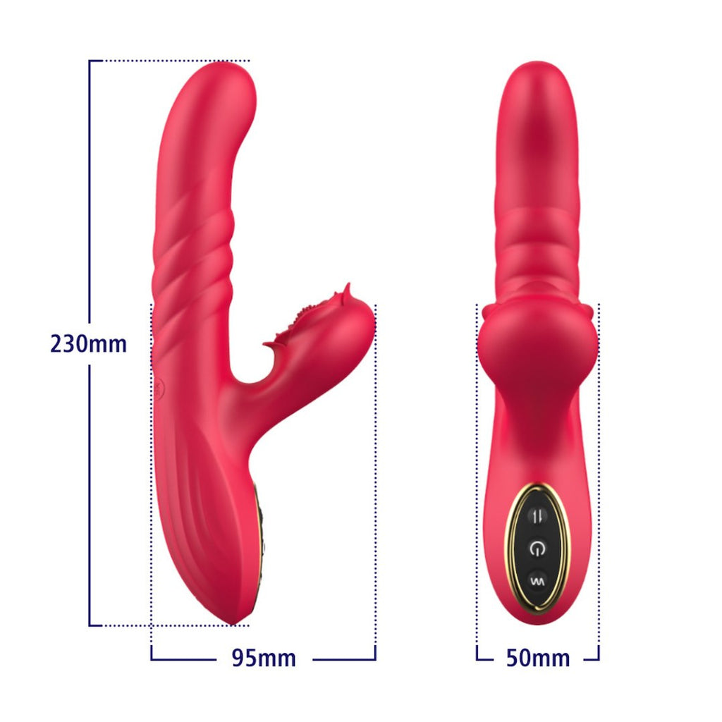 EroSpace Sweet Play A2 rabbit vibrátor s přirážením a růžičkou
