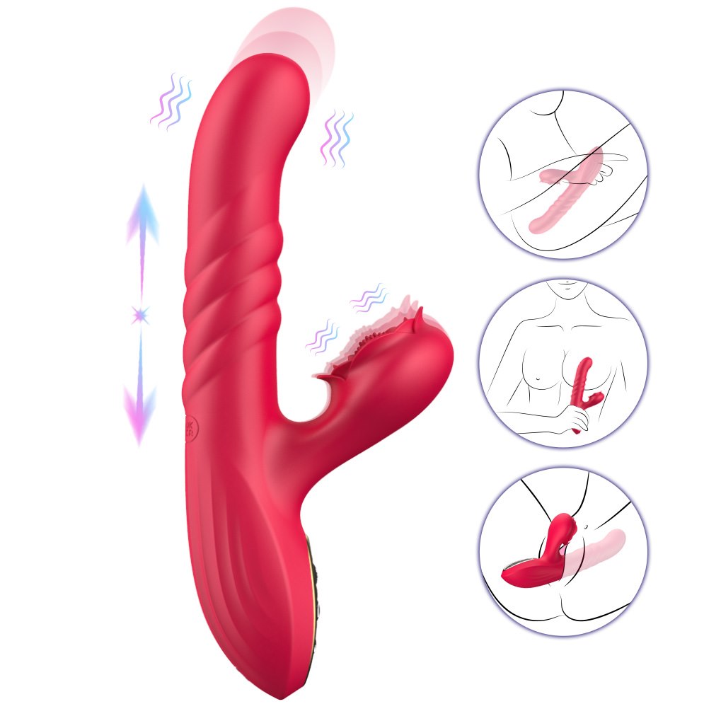 EroSpace Sweet Play A2 rabbit vibrátor s přirážením a růžičkou