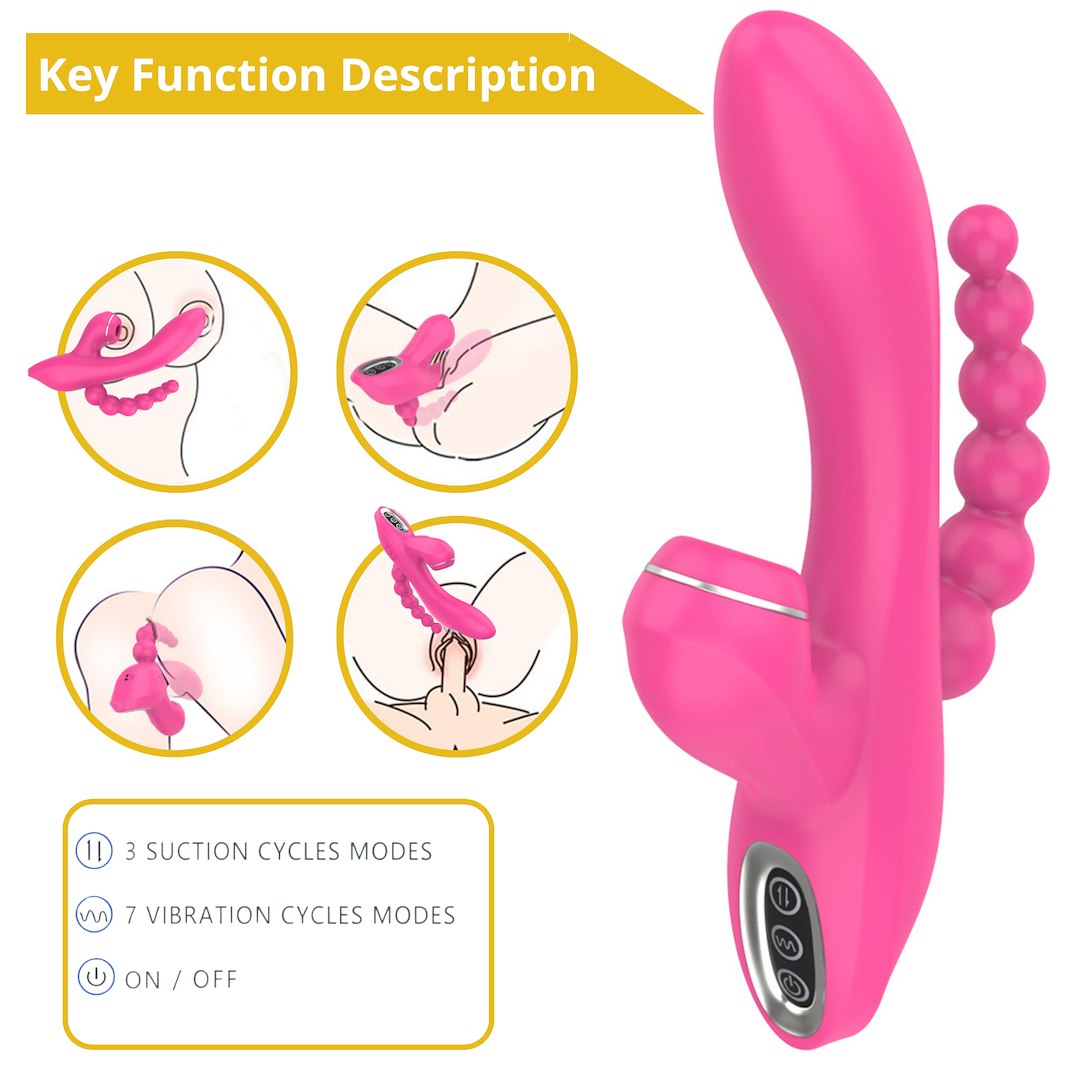 EroSpace Sweet Play A3 vibrátor se sáním klitorisu a anální větví