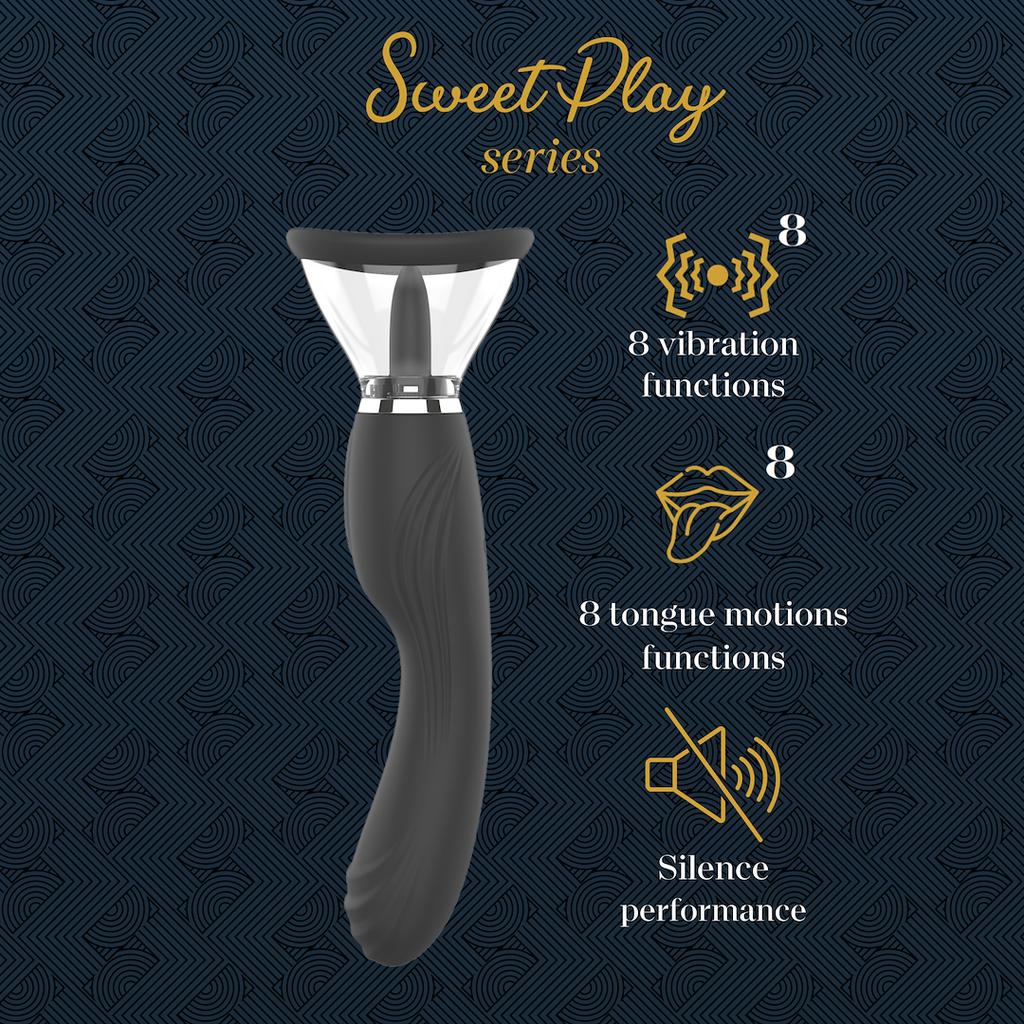 EroSpace Sweet Play A6 vibrátor 2 v 1 s lízajícím jazýčkem a sáním