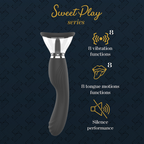 EroSpace Sweet Play A6 vibrátor 2 v 1 s lízajícím jazýčkem a sáním