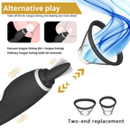 EroSpace Sweet Play A6 vibrátor 2 v 1 s lízajícím jazýčkem a sáním