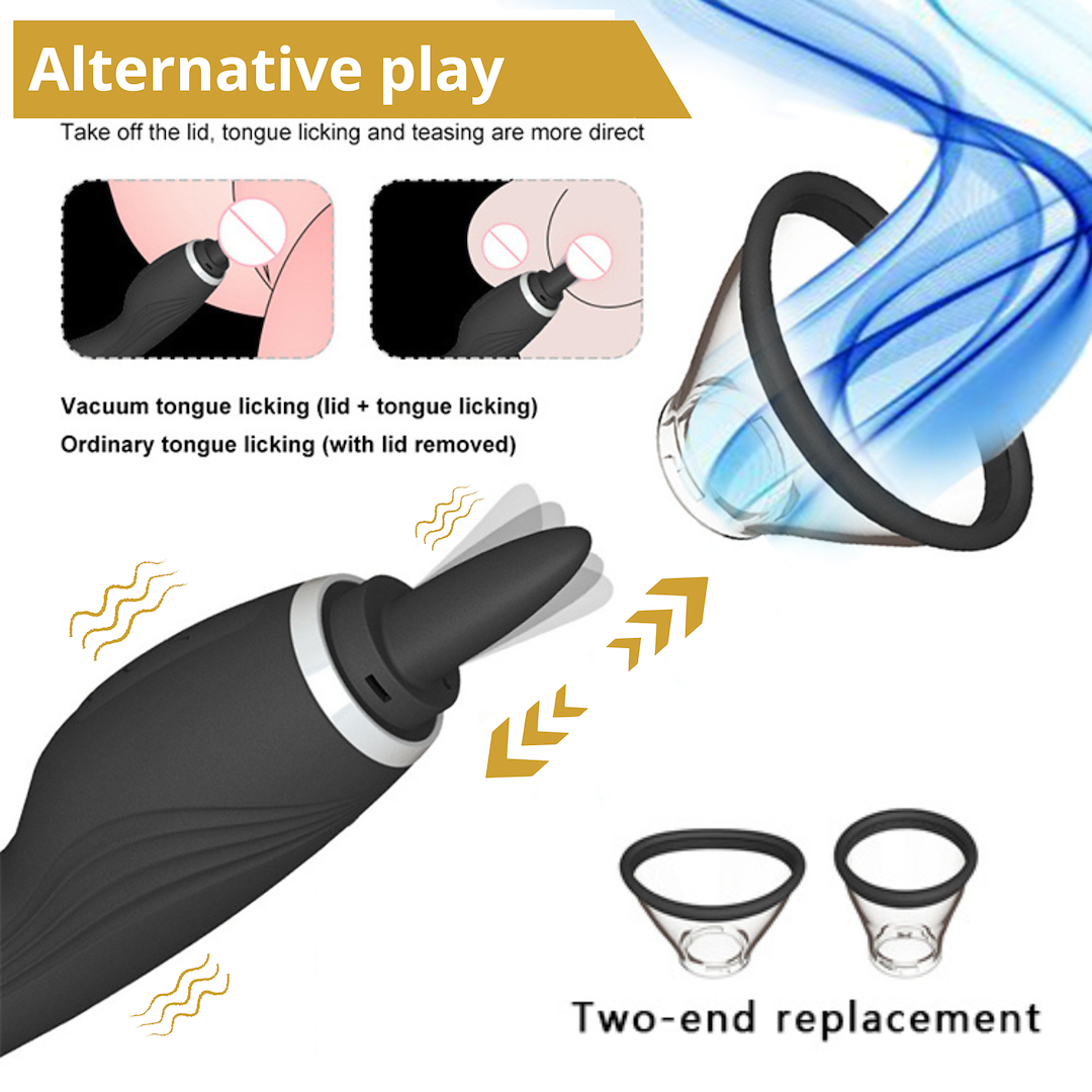 EroSpace Sweet Play A6 vibrátor 2 v 1 s lízajícím jazýčkem a sáním