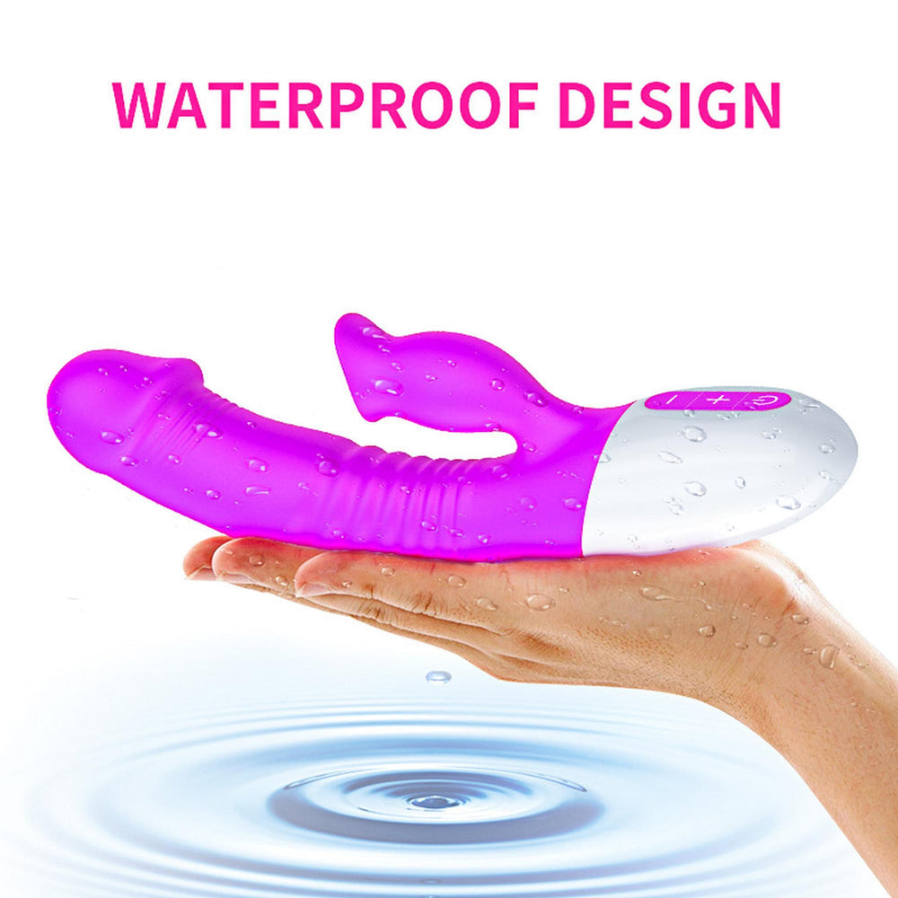 B-Series Fox Silicone Vibrator purple vibrator with warming and clit flicker