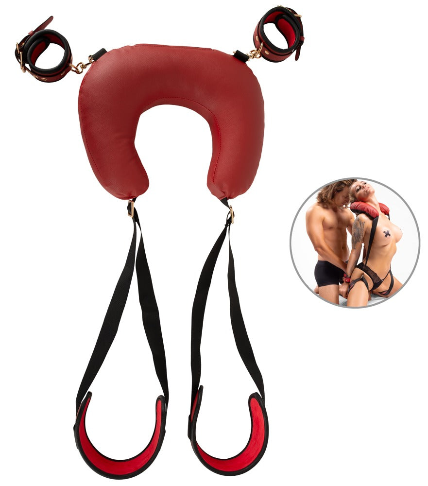 Bad Kitty Neck-Cushion-Thigh Restraint vankúš pod krk so stehennými popruhmi a putami