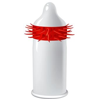 Egzo Hot Red červené kondomy s výstupky