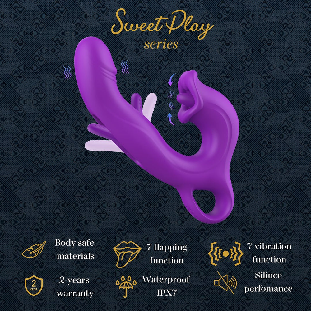 EroSpace Sweet Play A17 vibrátor na bod G s pohyblivými perami a jazýčkom