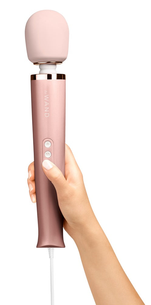 Le Wand Powerful Plug-In Vibrating Massager masážní hlavice do sítě růžovozlatá