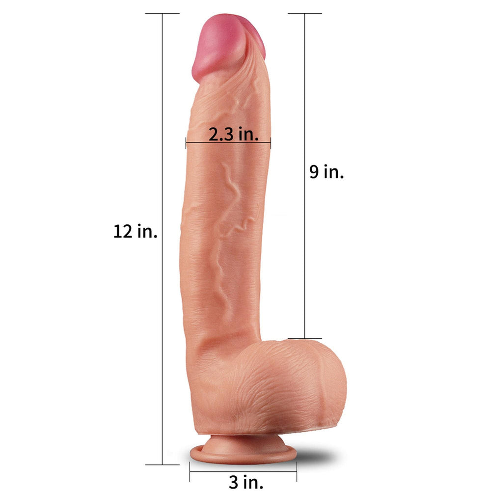 Lovetoy 12" Dual Layered Platinum Silicone Cock dvojvrstvové silikónové dildo