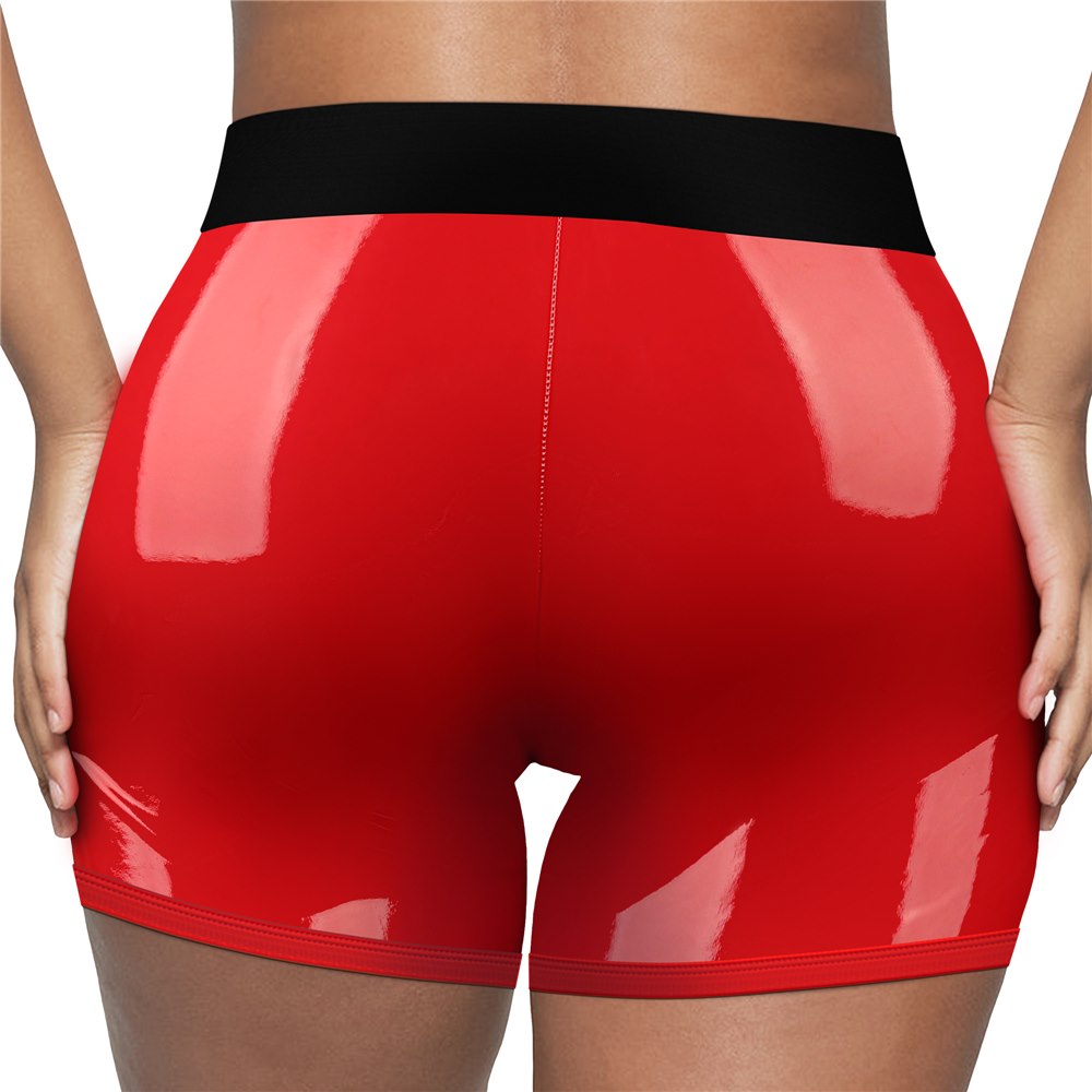 Lovetoy Chic Strap-On Shorts červené strap-on kraťasy, pas 71 až 79 cm