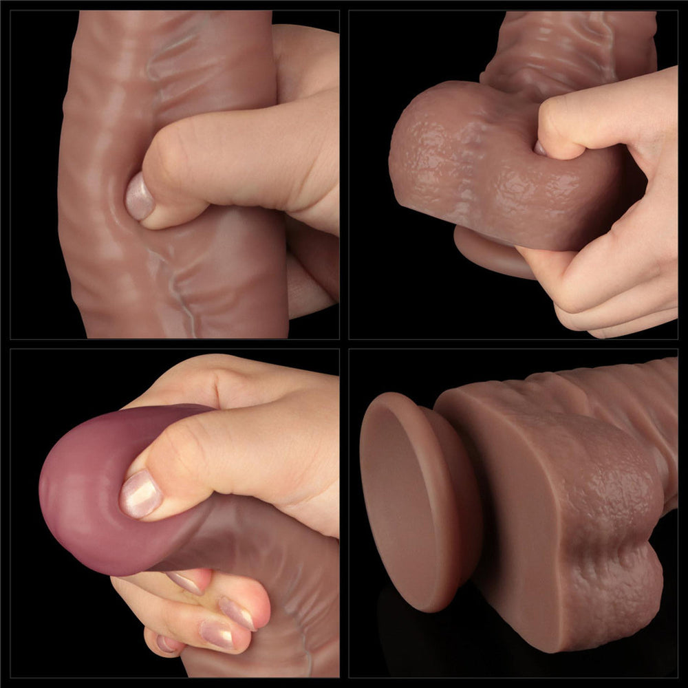 Lovetoy Dual Layered Bendable Silicone Cock XXL ohebné dildo 40,6 cm