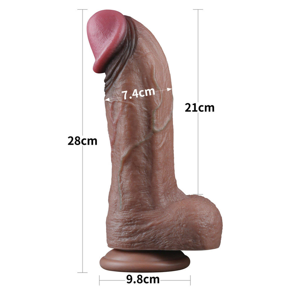 Lovetoy Dual Layered Silicone Cock XXL dvojvrstvové realistické dildo, 28 cm