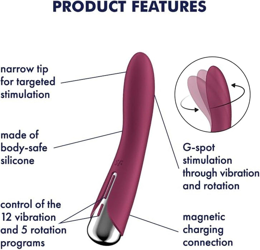 Satisfyer Spinning Vibe 1 rotačný vibrátor na bod G, červená