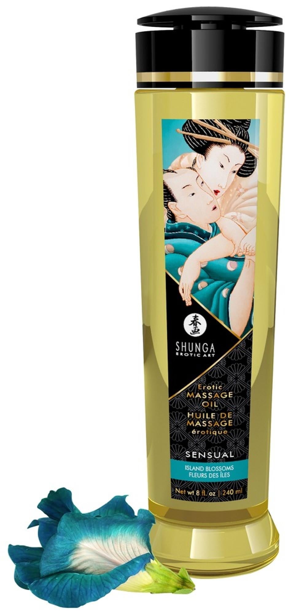 Shunga Sensual Island Blossoms erotický masážní olej, 240 ml