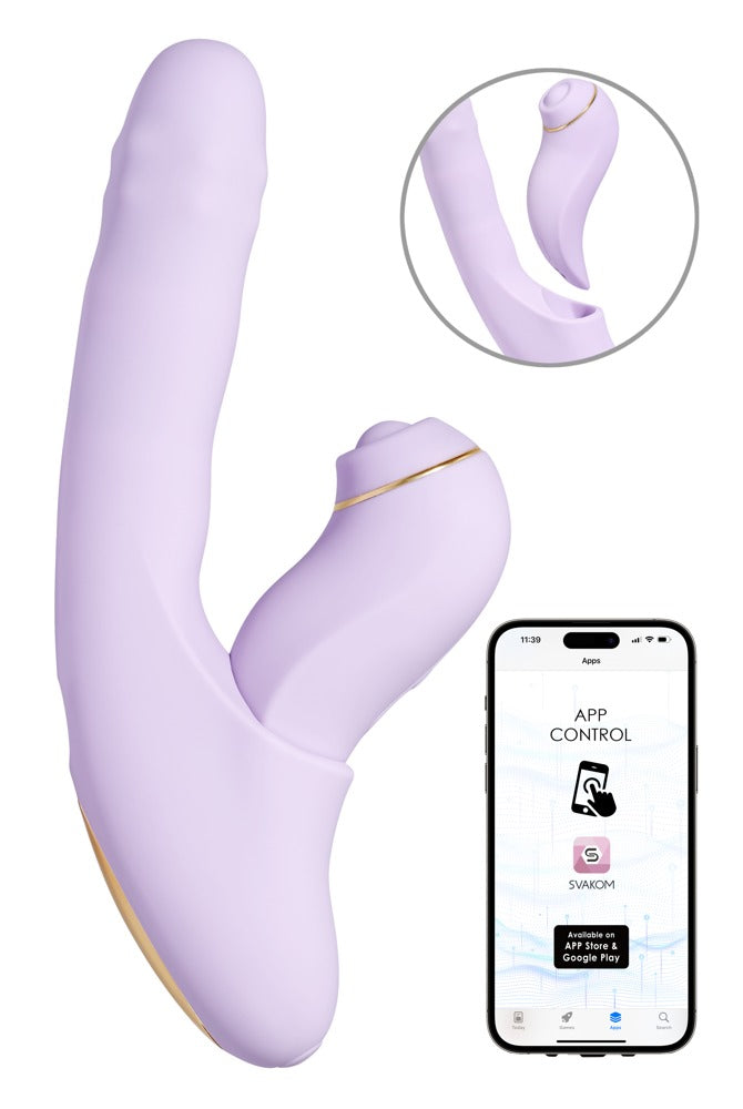 Svakom DuoGlow prirážací vibrátor so stimulátorom, pastelová lila