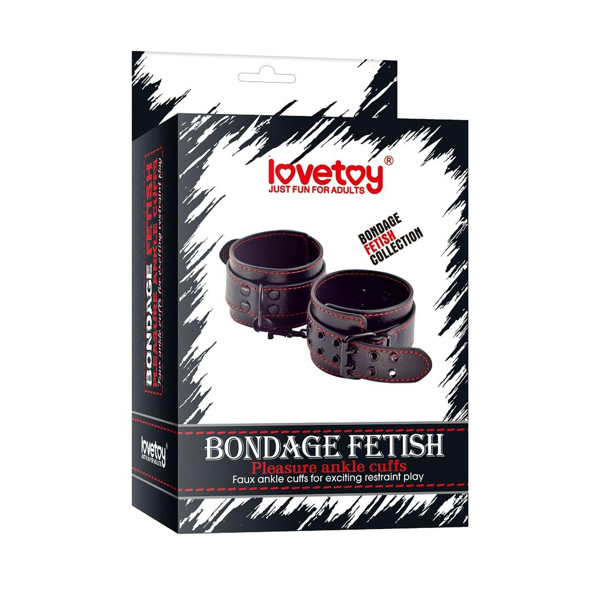 Lovetoy Bondage Fetish Pleasure Ankle Cuffs pouta na kotníky z ekokůže