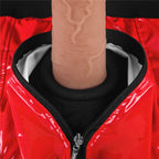 Lovetoy Chic Strap-On Shorts červené strap-on kraťasy, pas 71 až 79 cm