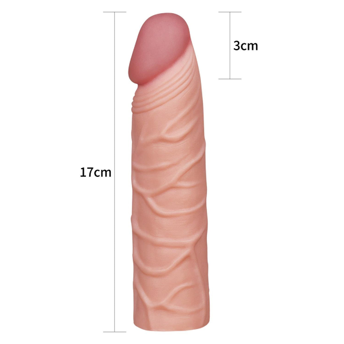 Lovetoy Pleasure X Tender realistický návlek na penis, prodloužení 2,5 cm