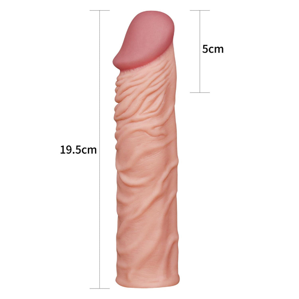 Lovetoy Pleasure X Tender realistický návlek na penis, prodloužení 5 cm