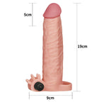 Lovetoy Pleasure X Tender realistický návlek na penis, vibrační 19 cm
