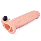 Lovetoy Pleasure X Tender realistický návlek na penis, vibrační 19 cm