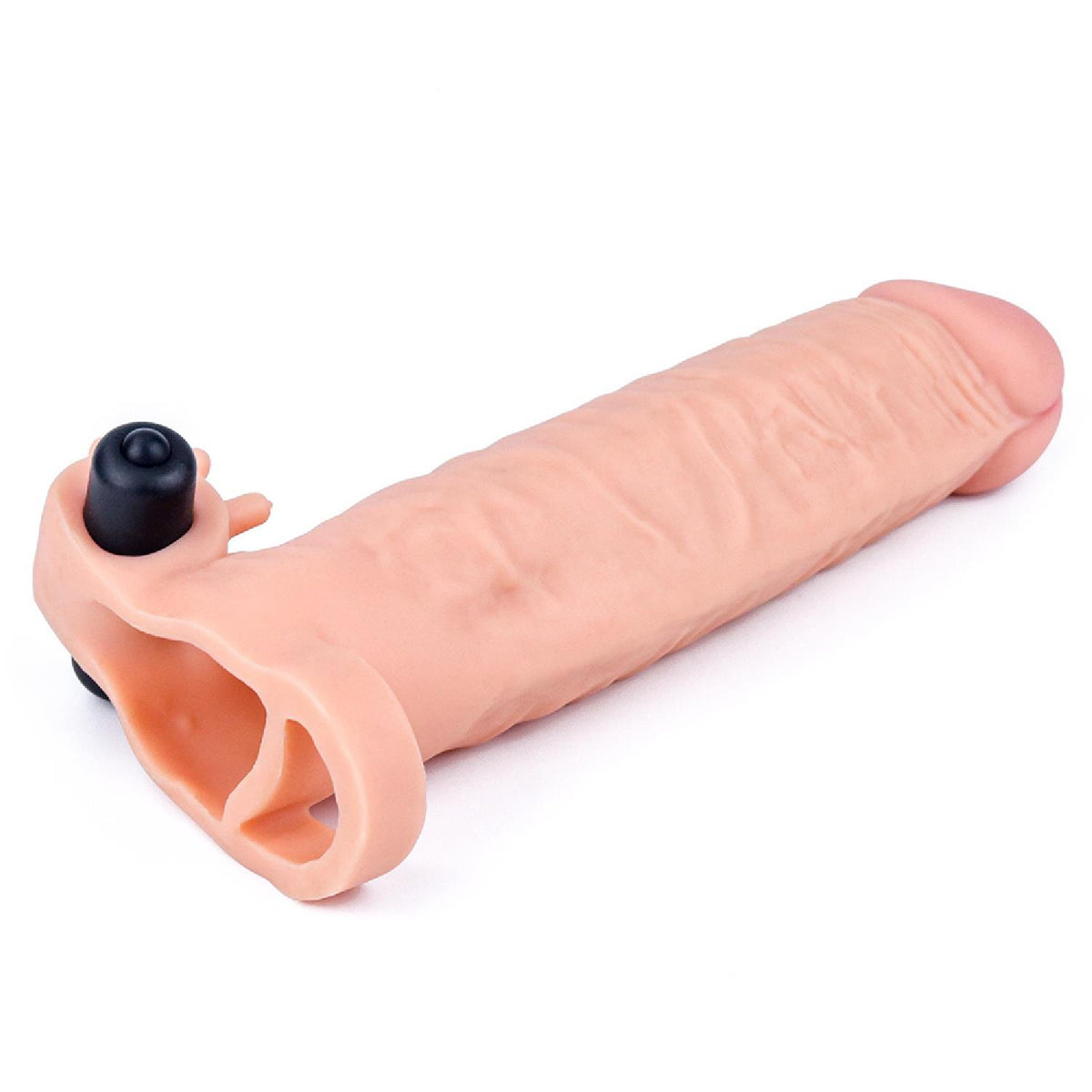 Lovetoy Pleasure X Tender realistický návlek na penis, vibrační 19 cm