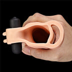 Lovetoy Pleasure X Tender realistický návlek na penis, vibrační 19 cm