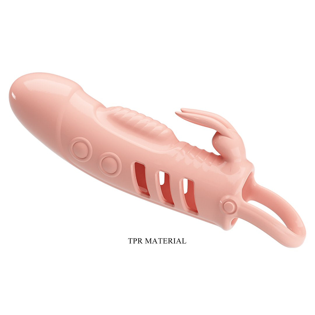 Pretty Love Sloane vibrační návlek na penis s králíčkem